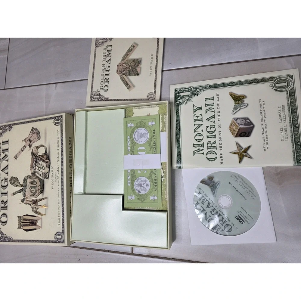 Dollar Bill Origami Kit Won Park 100 Practice Sheets & Money Origami DVD Book G3
